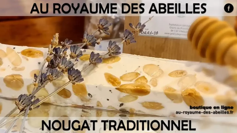 Bannière nougat traditionnel au royaume des abeilles